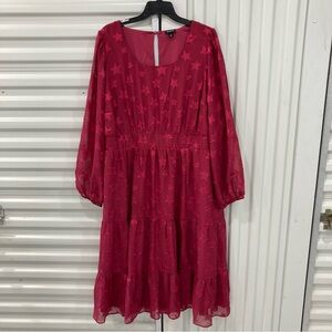 Torrid Red Star Long Sleeve Dress